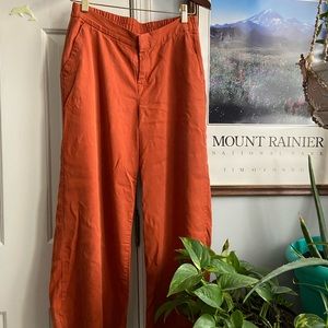 cropped wide leg pant - burnt orange